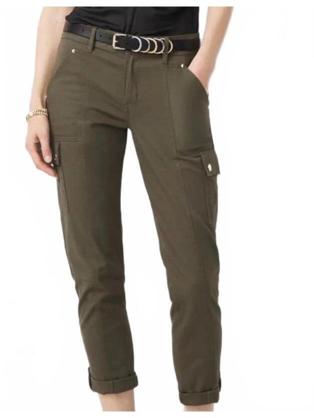 White House Black Market Pret Tapered Crop Cargo Pants in Vineyard, Size 18R